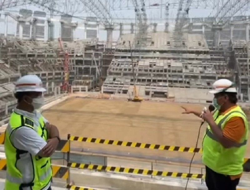 Anies Baswedan Tinjau Pembangunan Jakarta International Stadium