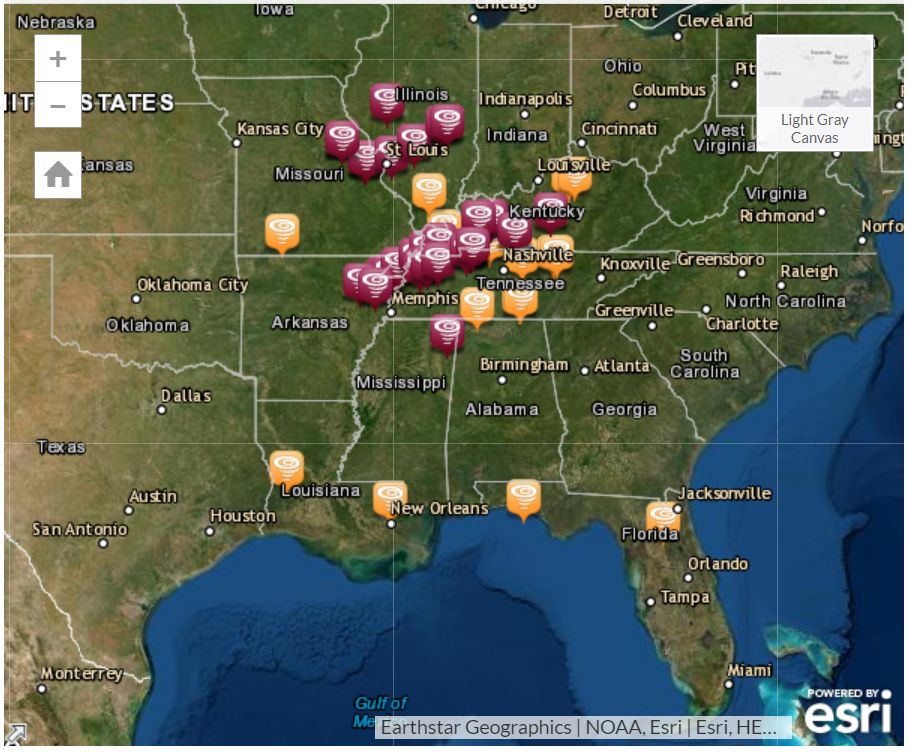 Tornado Porak-porandakan Bagian Tenggara AS