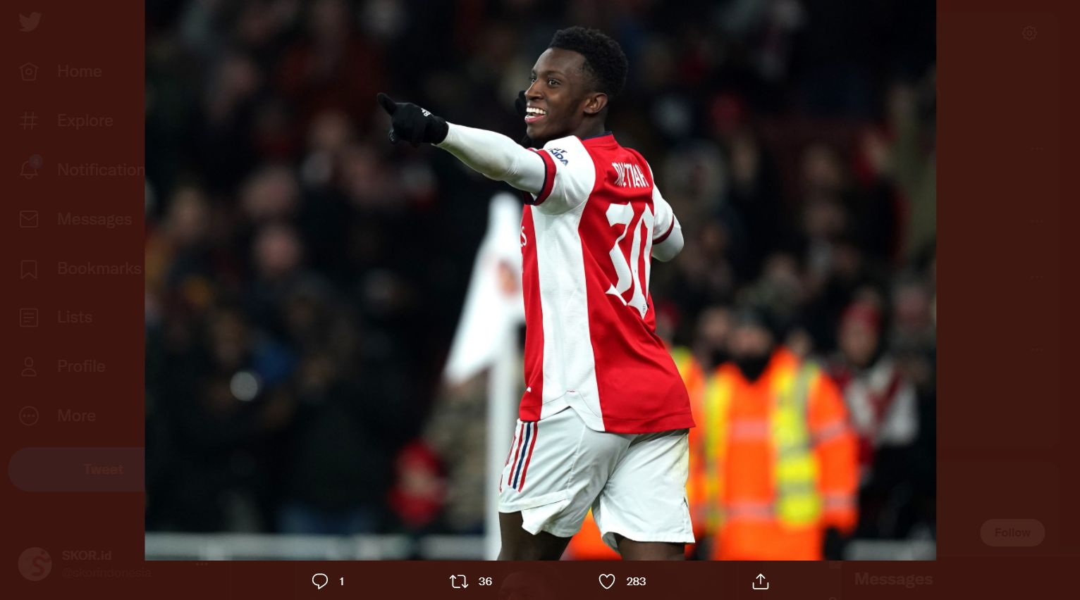 Arsenal: Aubameyang Absen, Arteta Mengaku Butuh Eddie Nketiah
