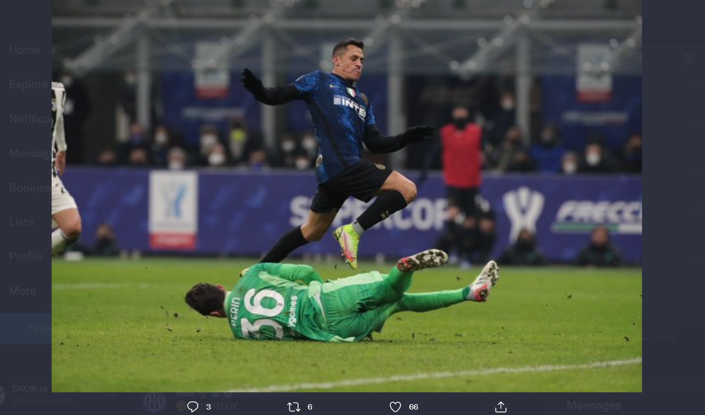 Hasil Piala Super Italia: Inter Milan Juara via Gol Super Telat Alexis Sanchez
