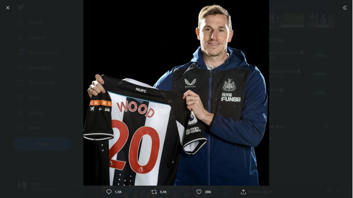 Newcastle United Rekrut Chris Wood dari Burnley