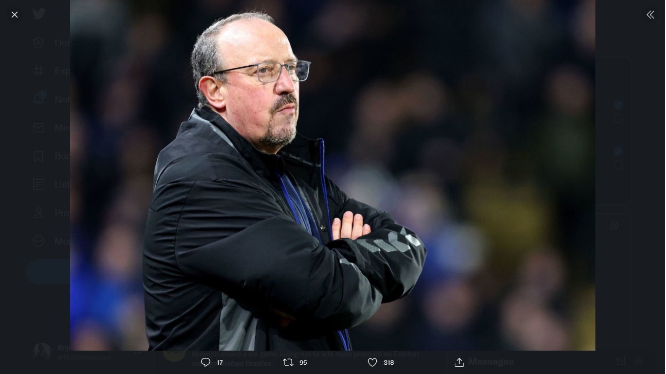 Everton Disebut Sudah Pecat Rafael Benitez dari Kursi Pelatih