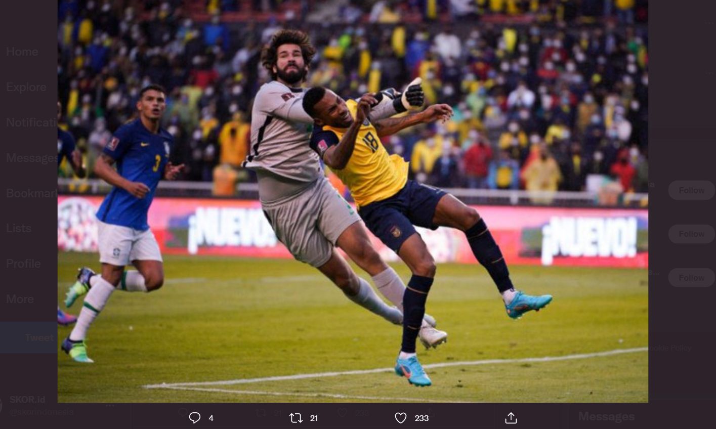Hasil Kualifikasi Piala Dunia: Brasil Ditahan Imbang Ekuador