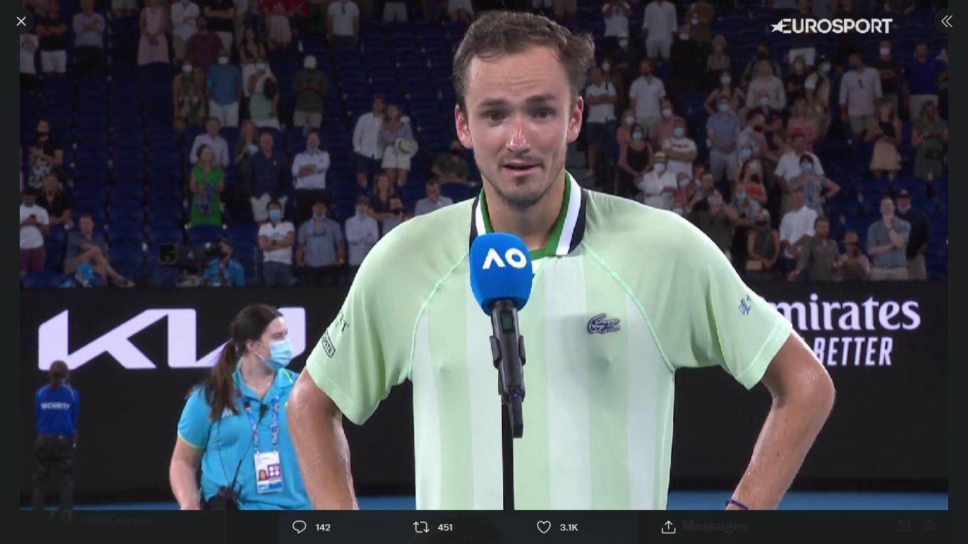 Murka Ke Wasit Australia Open, Medvedev Dijatuhi Denda Rp170 juta