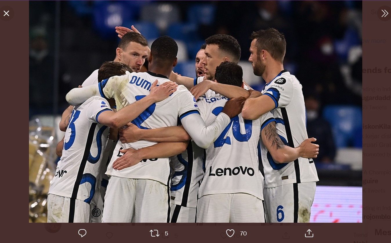 Hasil Lengkap Liga Italia: Napoli Tahan Inter Milan, Lazio Bungkam Bologna