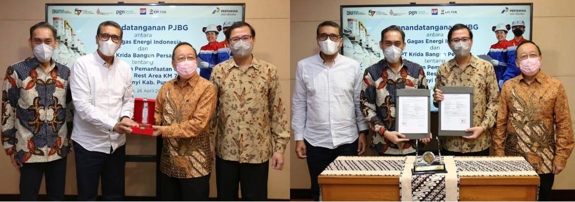 Gagas Salurkan Gaslink di Rest Area KM 72A, Dukung Kelancaran Arus Mudik 2022