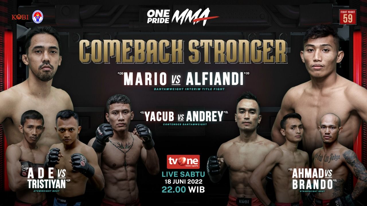 One Pride Fight Night 59  "Comeback Stronger" Akan Dihelat di Tennis Indoor Senayan