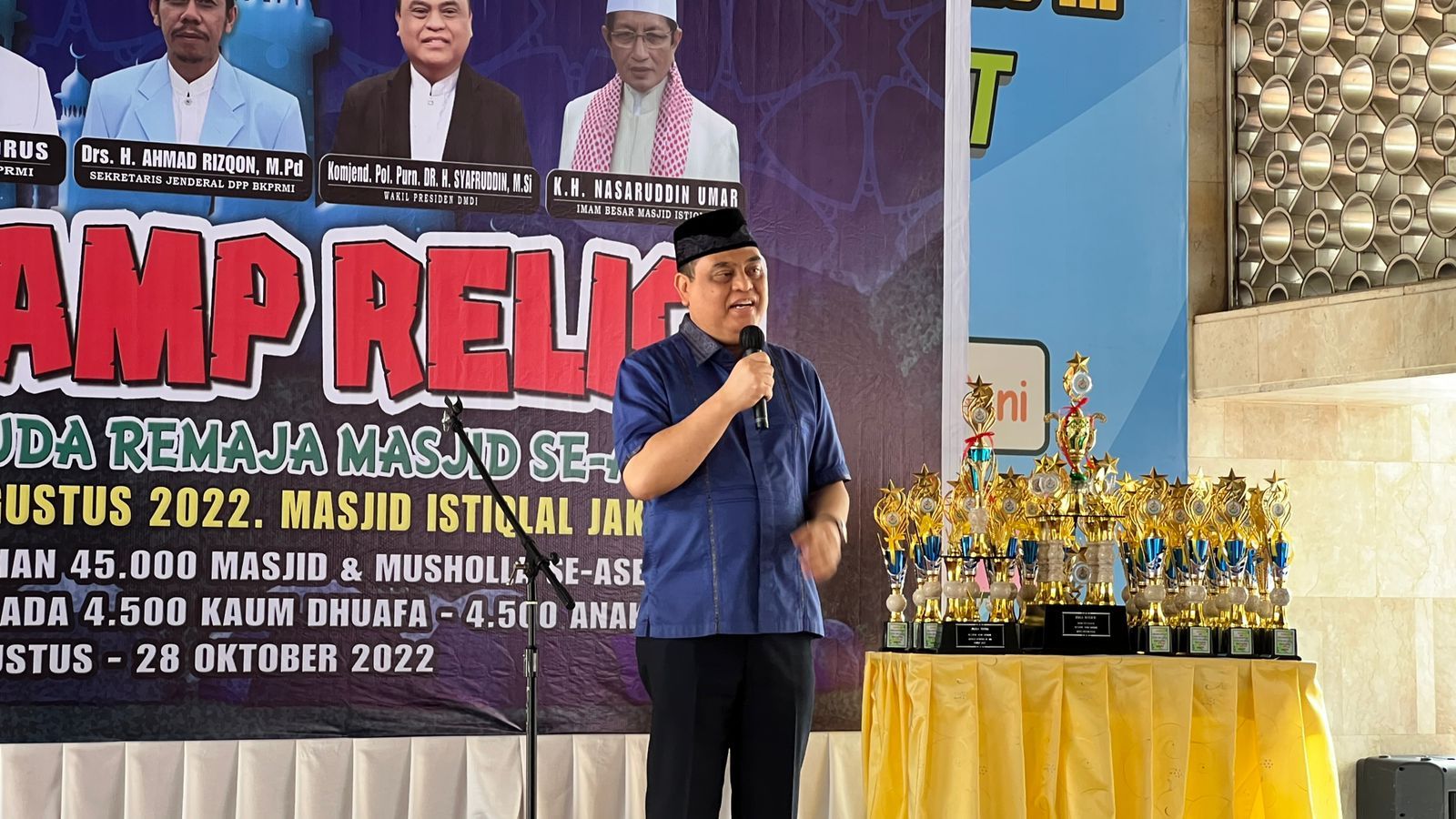 Komjen Pol (Purn) Dr. H. Syafruddin Buka Camp Religi Se-ASEAN dan Launching Milad BKPRMI di Masjid Istiqlal