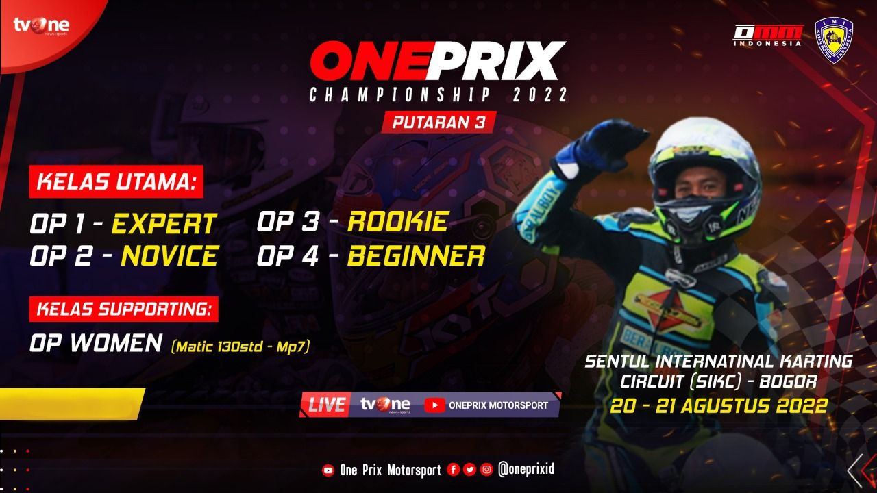 Oneprix Indonesia Motorprix Championship 2022 Putaran 3  di Sentul International Karting Circuit  Bogor