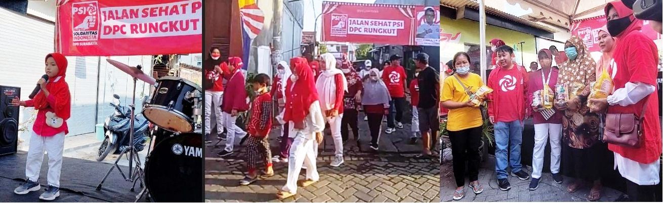 PSI Surabaya Adakan Jalan Sehat di Rungkut dan Bagikan Sembako