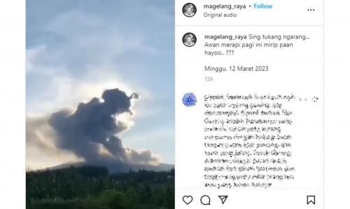 Viral! Awan Panas Serupai Sosok Mba Patruk di atas Gunung Merapi