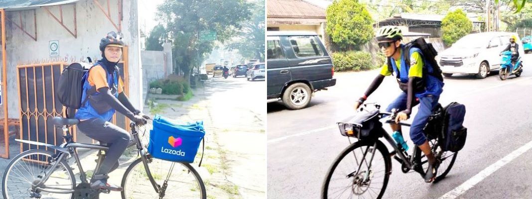 Kurir Antar Paket dengan Sepeda Sambil Sebarkan Misi Ramah Lingkungan