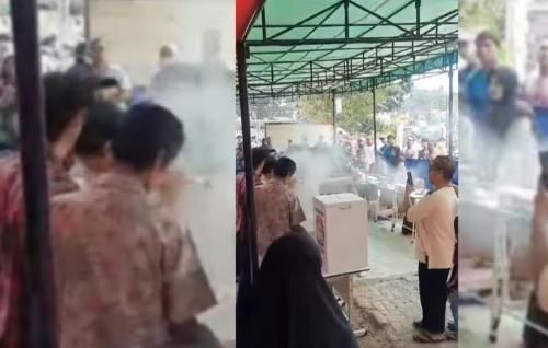Heboh Pilkades Tigaraksa Tangerang:  Kotak Suara Tiba-tiba Keluarkan Asap