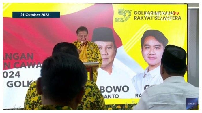 Partai  Golkar Resmi Usung Gibran sebagai Bacawapres Berpasangan dengan Capres Prabowo Subianto