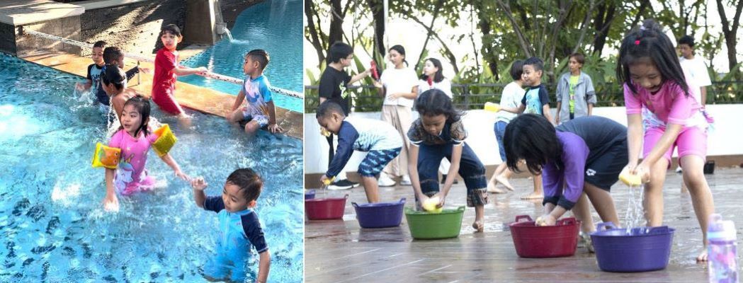 Serunya Anak-anak Bermain dan Berenang di Fun Water Play, Ada Lomba Masukkan Air ke Dalam Balon