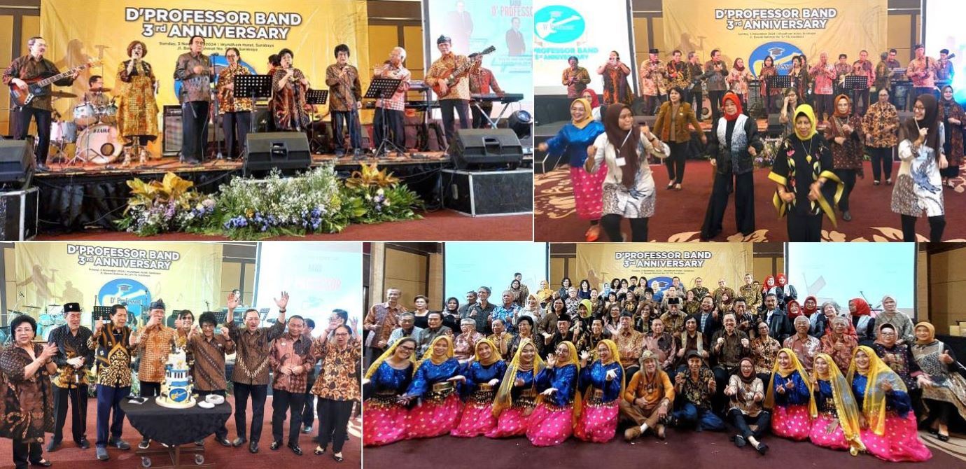 Line Dance Ibu-Ibu Profesor & Lagu-lagu Oldies Semarakkan D’Professor Band 3rd Anniversary