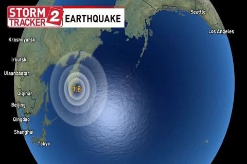 Gempa Bumi M7,8  Landa Lepas Pantai Semenanjung Kamchatka Timur Rusia