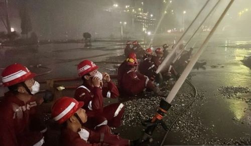 Polres Amankan Kilang Pertamina Dumai yang Terbakar
