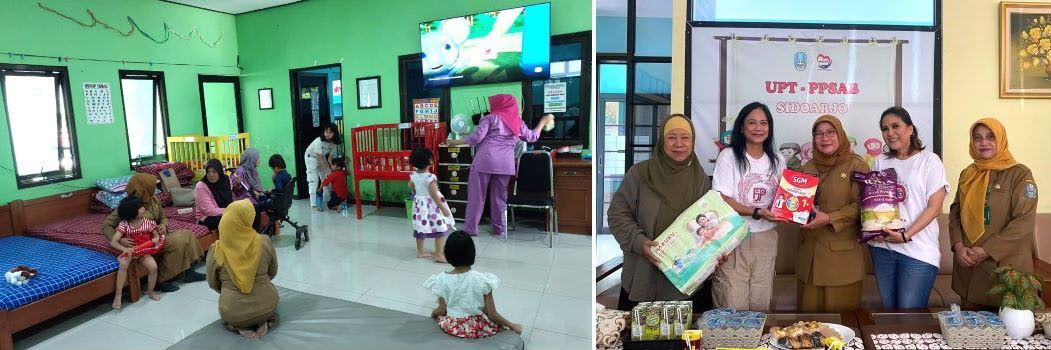 UPT PPSAB Sidoarjo Rawat Banyak Balita Terlantar, FJPI Jatim Serahkan Bantuan