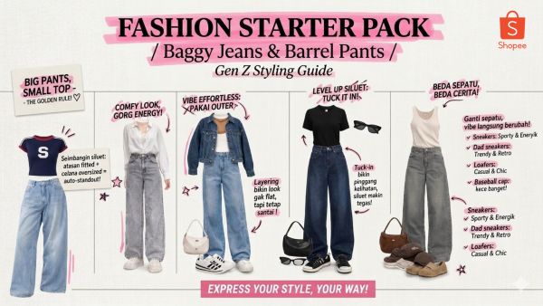 Upgrade Look dengan Baggy Jeans & Barrel Pants ala Gen Z