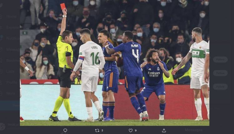 Dapat Kartu Merah, Marcelo Dihukum Larangan Berlaga 3 Laga Bersama Real Madrid