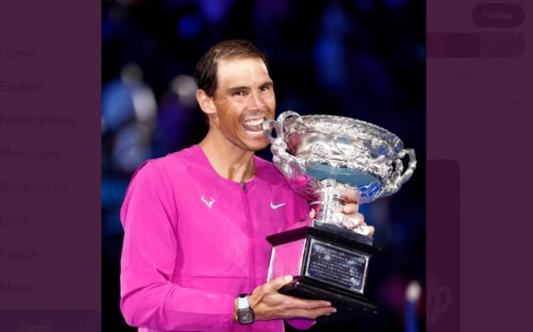 Juara Australian Open 2022, Rafael Nadal Ambil Alih Predikat Tunggal Putra Pemilik Gelar Grand Slam Terbanyak