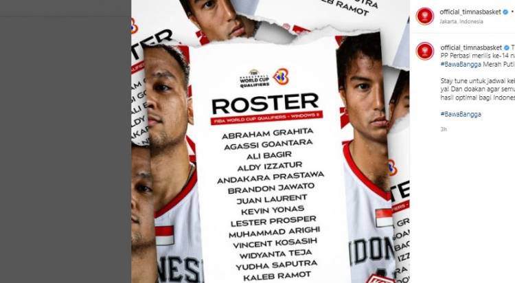 Timnas Basket Indonesia Panggil 14 Pemain untuk Kualifikasi Piala Dunia 2023