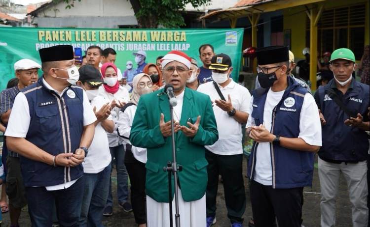 Sandiaga Uno.Bersama PWNU DKI Jakarta  Buka Lapangan Pekerjaan Budidaya Ikan Lele