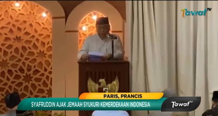 Jadi Khatib Jumat di Paris, Waketum DMI Komjen Pol (Purn) Dr. H. Syafruddin  Ajak Jamaah Syukuri Kemerdekaan Indonesia