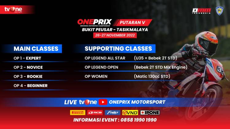 Oneprix Indonesia Motorprix Championship 2022 Grand Final  Sirkuit Bukit Peusar, Tasikmalaya, Jawa Barat