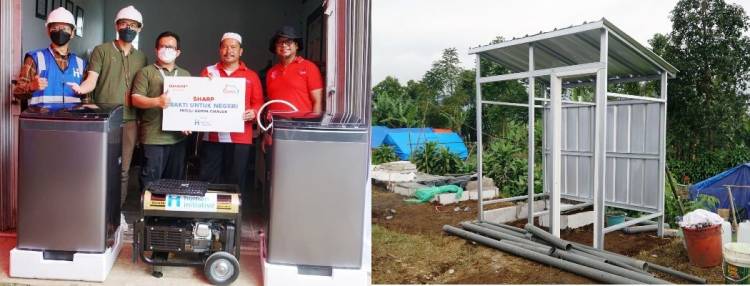 Sharp Indonesia Bangun Fasilitas Sanitasi bagi Pengungsi Gempa Cianjur