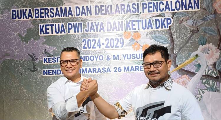 Kesit Budi Handoyo dan  Yusuf Muhamad Said Deklarasi Siap Pimpin PWI Jaya 2024-2029