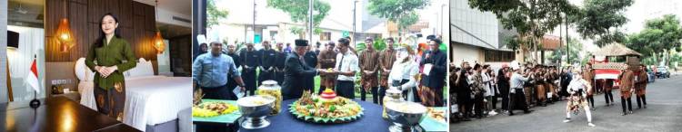 Parade Tumpeng Dirgahayu Indonesia Sepanjang 7 Meter dengan 9 Menu Khas Indonesia pada HUT ke-79 Kemerdekaan RI