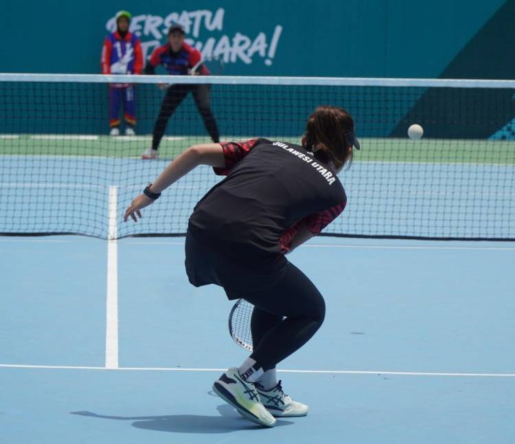 Tunggal Putri Sulut dan Jateng Berebut Emas Pertama Cabor Soft Tenis Hari Ini