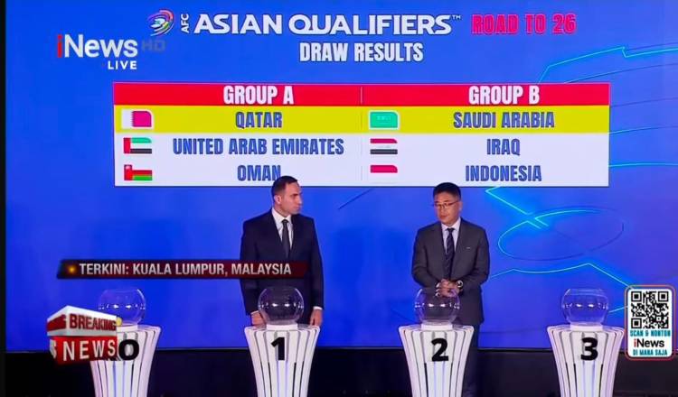 Hasil Drawing Putaran 4: Indonesia di Group B bersama Arab Saudi dan Irak