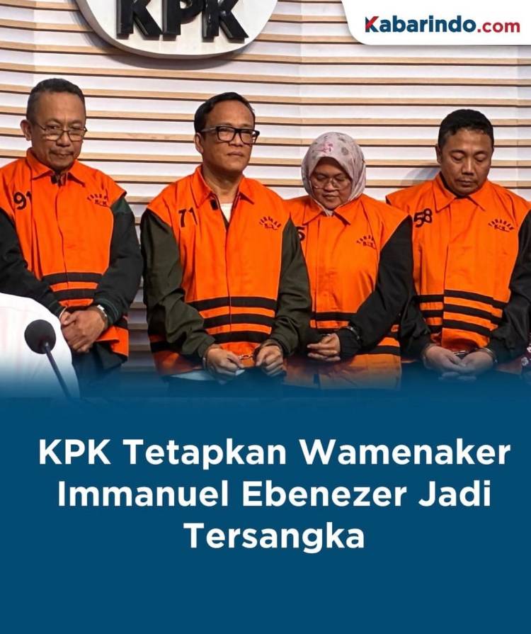KPK Tetapkan Wamenaker Immanuel Ebenezer Jadi Tersangka Pemerasan
