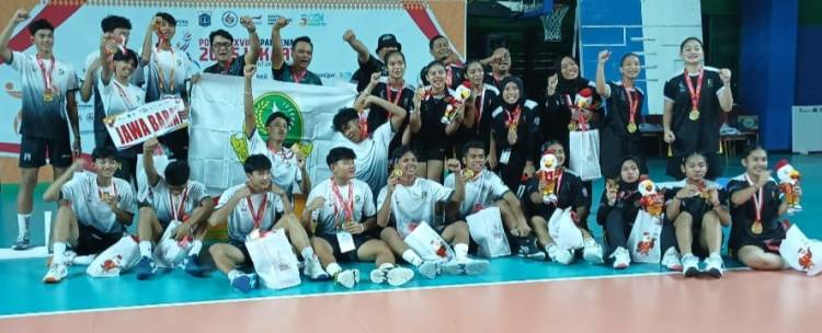 Jabar Raih Medali Emas Putra Putri Cabang Voli Indoor