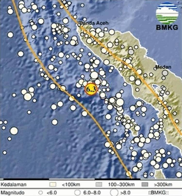 Gempa 6,4 M Guncang Sinabang Aceh