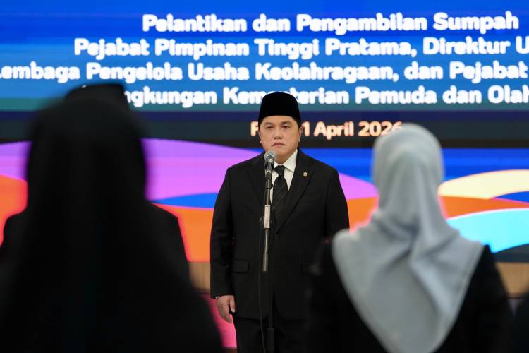 Lantik Pejabat Tinggi di Kemenpora, Menpora Erick: Rotasi ini Bentuk Komitmen Serius Transformasi
