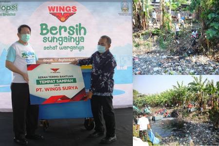 Wings Group Indonesia Gandeng DLH Jatim; Bersihkan Kali Tengah Gresik