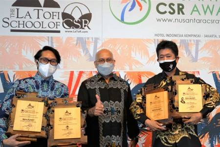 Sharp Indonesia Boyong 4 Penghargaan; di Ajang Nusantara CSR Award 2021
