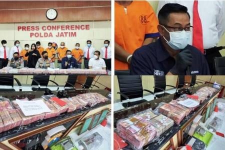 Polda Jatim Ungkap Peredaran Uang Palsu; Sita Rp 3,73 Miliar & Alat Cetak
