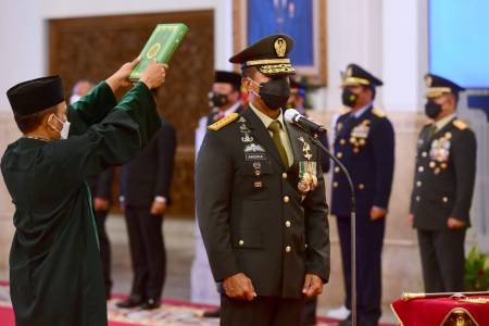 Presiden Jokowi Lantik Jenderal Andika Perkasa  Jadi Panglima TNI