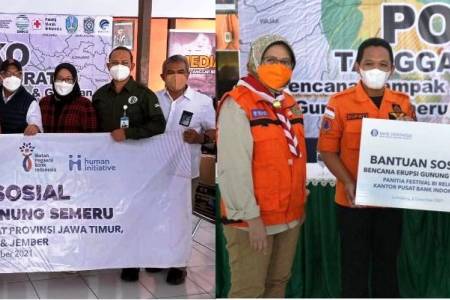 Bank Indonesia & BMPD Jatim; Salurkan Bantuan untuk Korban Bencana Erupsi Semeru