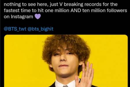 V BTS Pecahkan Rekor Guiness, Jadi Peraih 1 dan 10 Juta Followers Instagram  Tercepat di Dunia