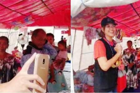 Rebecca Tamara & Leo Consul Kunjungi Lokasi Pengungsi Erupsi Semeru di Lumajang