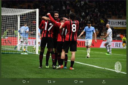 AC Milan vs Lazio: Pesta Gol, Rossoneri Melaju ke Semifinal Coppa Italia