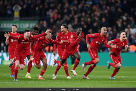 Hasil Chelsea vs Liverpool: Diwarnai 22 Tendangan Penalti, The Reds Rebut Piala Liga Inggris