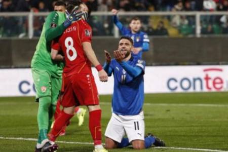 Mengejutkan! Kalah dari Makedonia Utara, Italia Gagal Lolos Ke Putaran Final Piala Dunia 2022