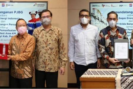 Gagas Salurkan Gaslink di Rest Area KM 72A, Dukung Kelancaran Arus Mudik 2022